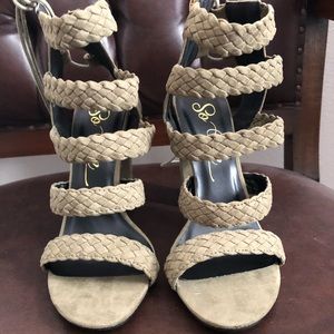 Olive Green Suede Heel Sandals